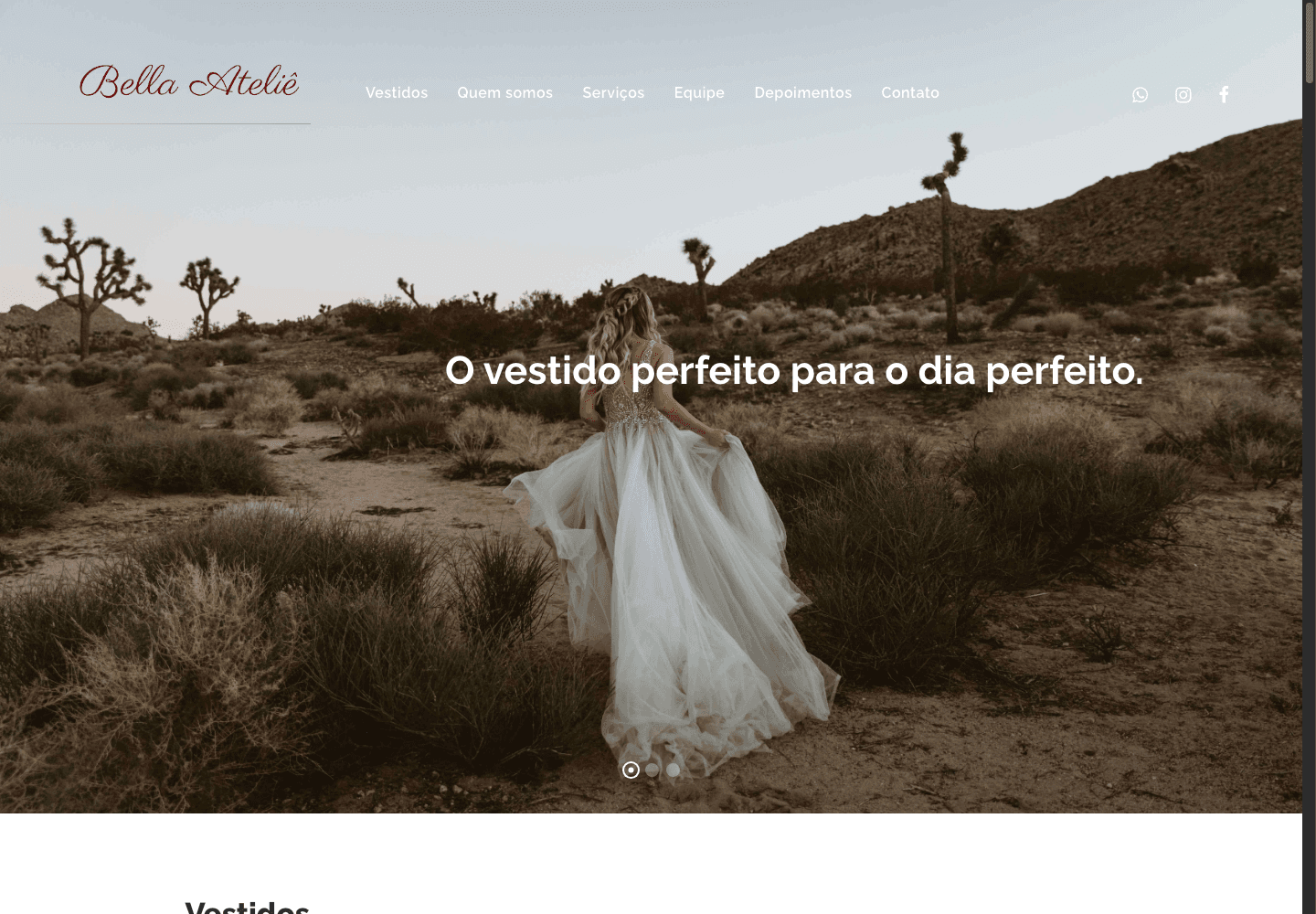 Captura de tela do projeto Bella Ateliê