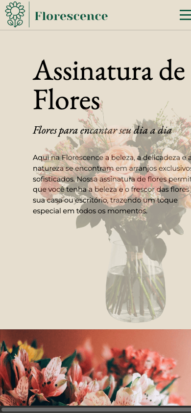 Captura de tela do projeto Florescence